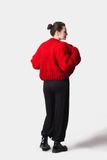 Pletený sveter červeno bordový