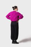 Pletený sveter syto fialový s guličkami