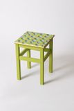 Stolička malá maľovaná zelená